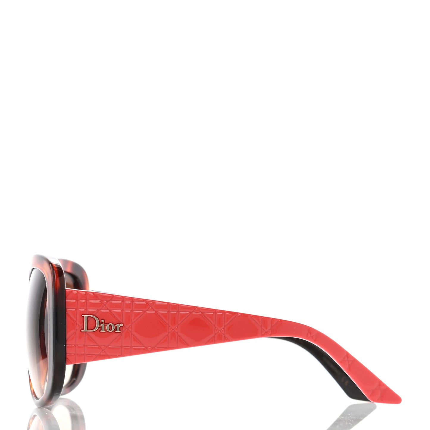 Resin Cannage Dior Lady Lady 1 Sunglasses Red Tortoise