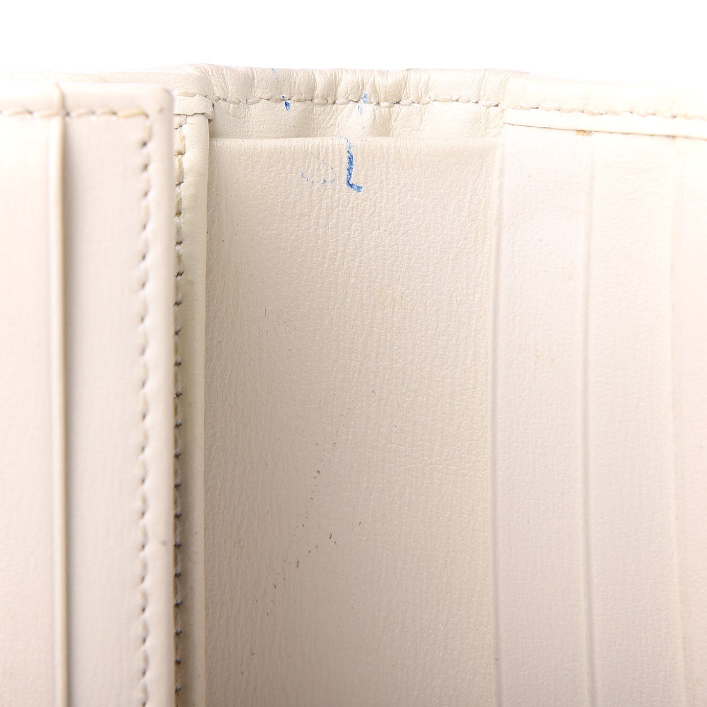 Calfskin Web Trapuntata GG Card Case Wallet Off White