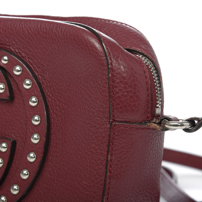 Gucci Pebbled Calfskin Studded Small Soho Disco Bag Soft Burgundy 17 of 19