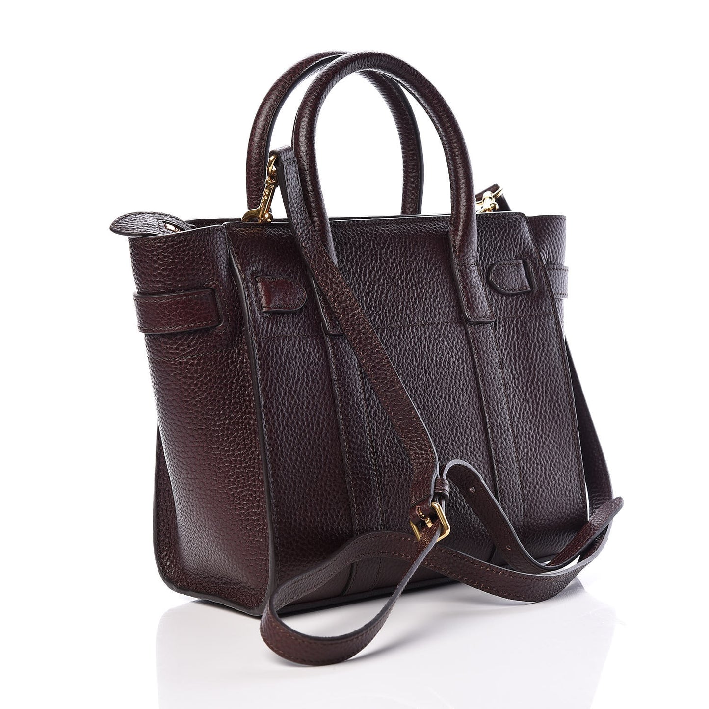 Grained Vegetable Calfskin Mini Zipped Bayswater Oxblood