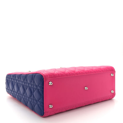 Christian Dior Lambskin Cannage Large Tri-Color Lady Dior Pink Blue Yellow 4 of 10