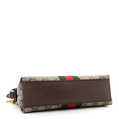 Gucci GG Supreme Monogram Textured Dollar Calfskin Web Small Ophidia Dome Shoulder Bag Beige Ebony New Acero 4 of 14