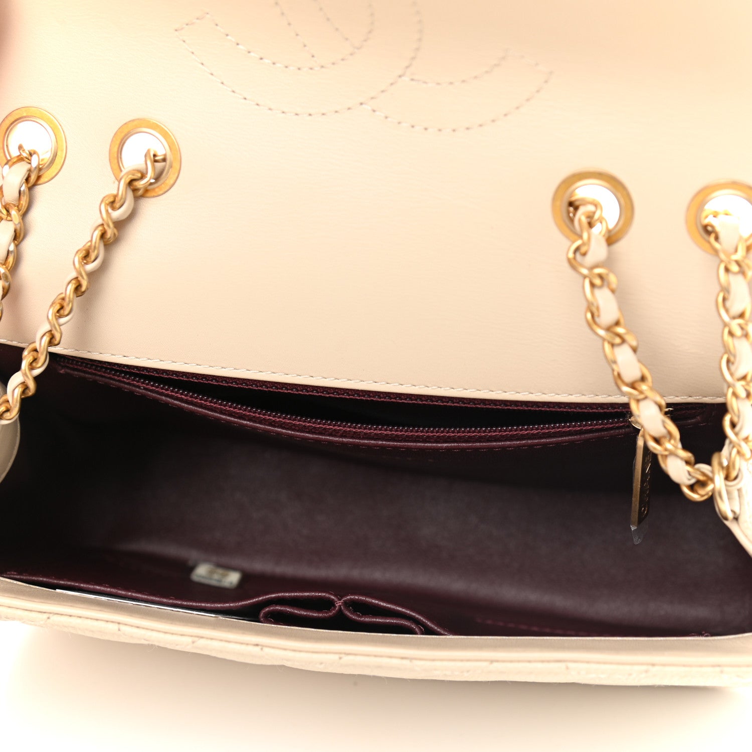 Chanel Caviar Quilted Small CC Filigree Flap Light Beige 5 of 9