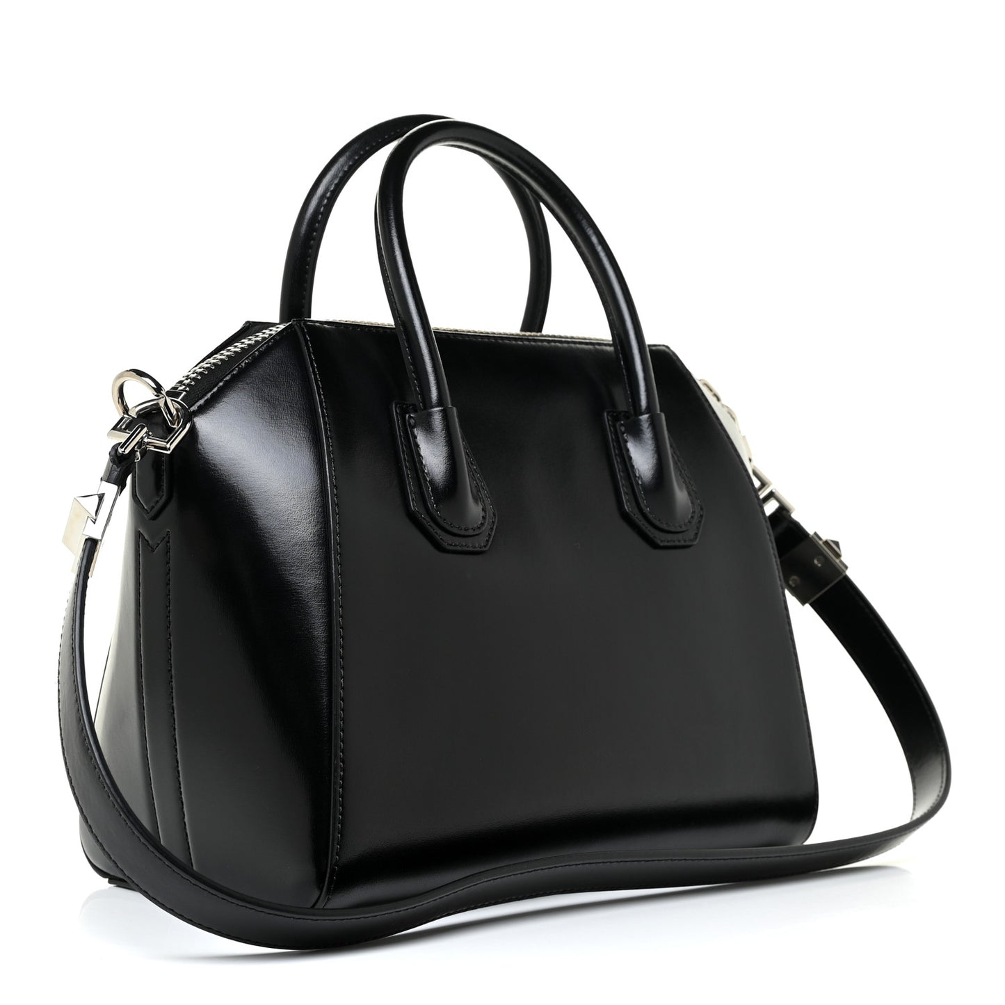 Shiny Lord Calfskin Small Antigona Black