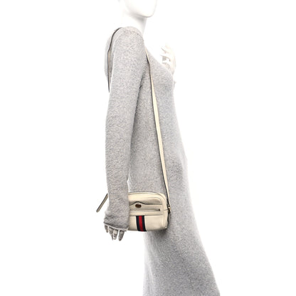 Gucci Textured Dollar Calfskin Web Mini Ophidia Shoulder Bag Mystic White 2 of 14