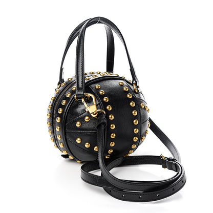 Gucci Calfskin Studded Mini Tifosa Baseball Shaped Shoulder Bag Black 2 of 9