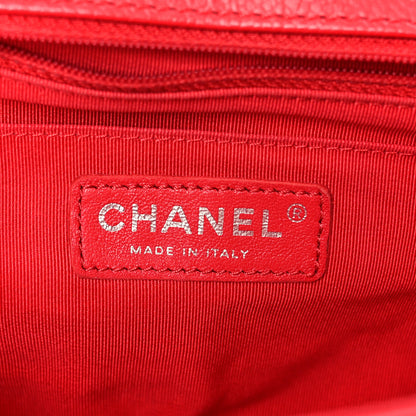 Chanel Caviar Chevron Quilted Single Flap Red 6 of 14