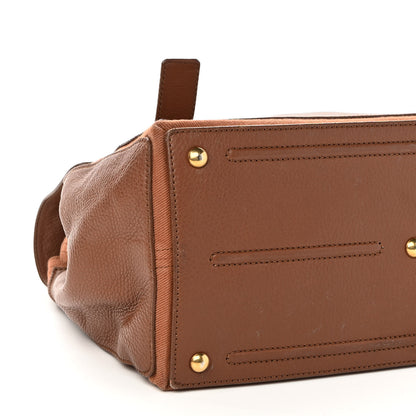 Saint Laurent Calfskin Canvas Medium Muse Two Brown 8 of 12