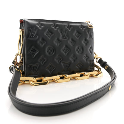 Louis Vuitton Lambskin Embossed Monogram Coussin BB Black 3 of 9