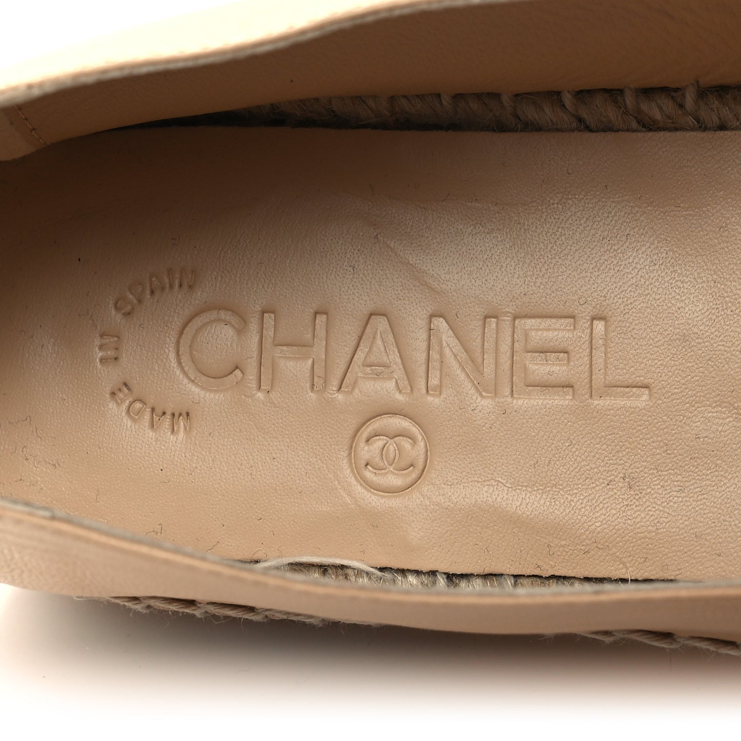 Lambskin CC Espadrilles 40 Beige Black