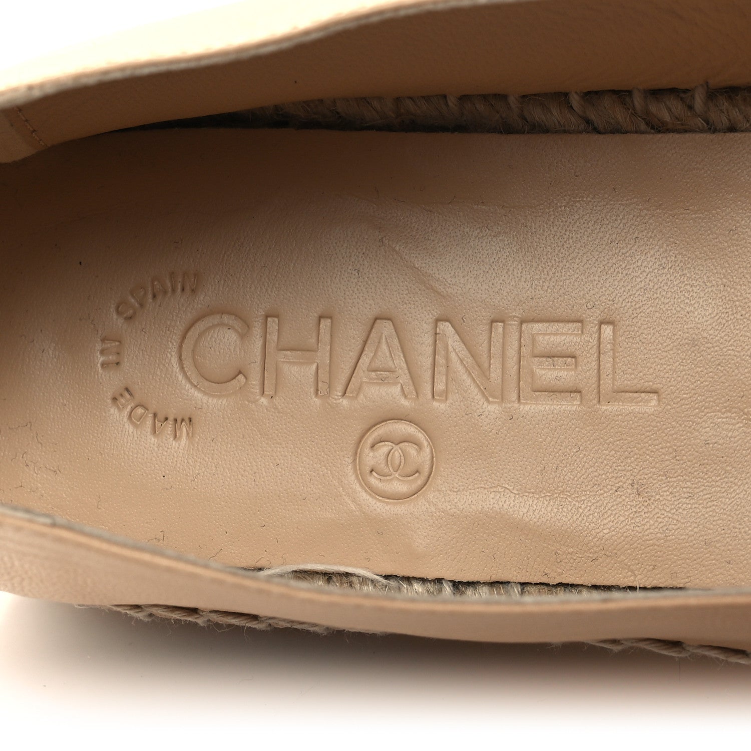 Chanel Lambskin CC Espadrilles 40 Beige Black 6 of 11