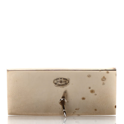 Chanel Metal Resin Pearl Coco License Plate Brooch Black Gold 5 of 6