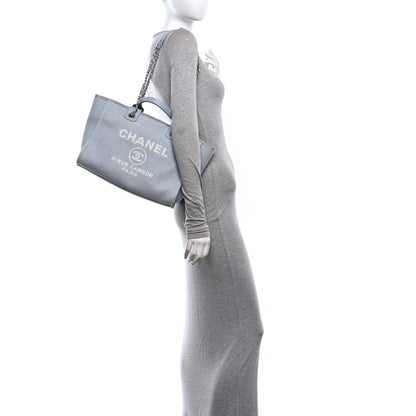 Chanel Mixed Fibers Small Deauville Tote Light Blue 2 of 12