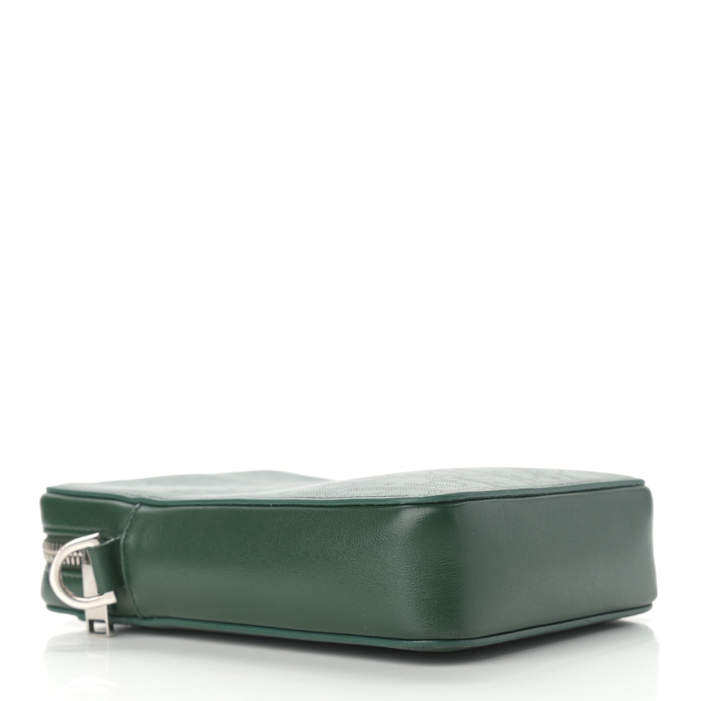 Calfskin Oblique Galaxy Perforated World Tour Messenger Pouch Green White
