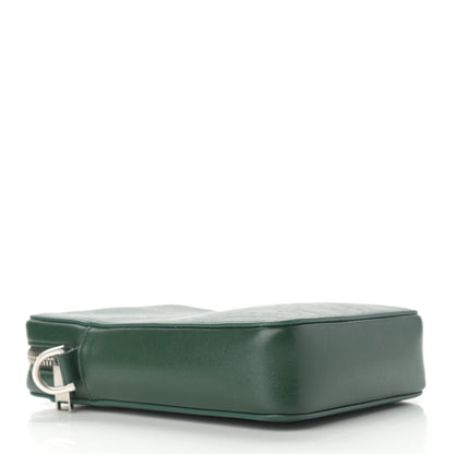 Christian Dior Calfskin Oblique Galaxy Perforated World Tour Messenger Pouch Green White 4 of 9