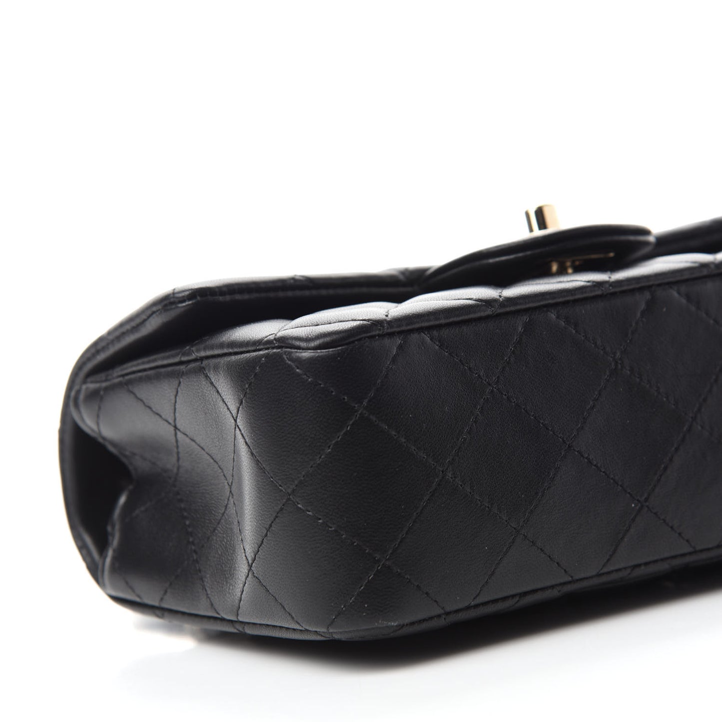 Lambskin Quilted Mini Rectangular Flap Black