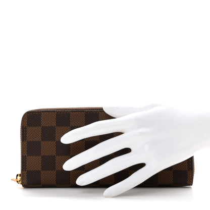 Louis Vuitton Damier Ebene Clemence Wallet Rose Ballerine 2 of 9