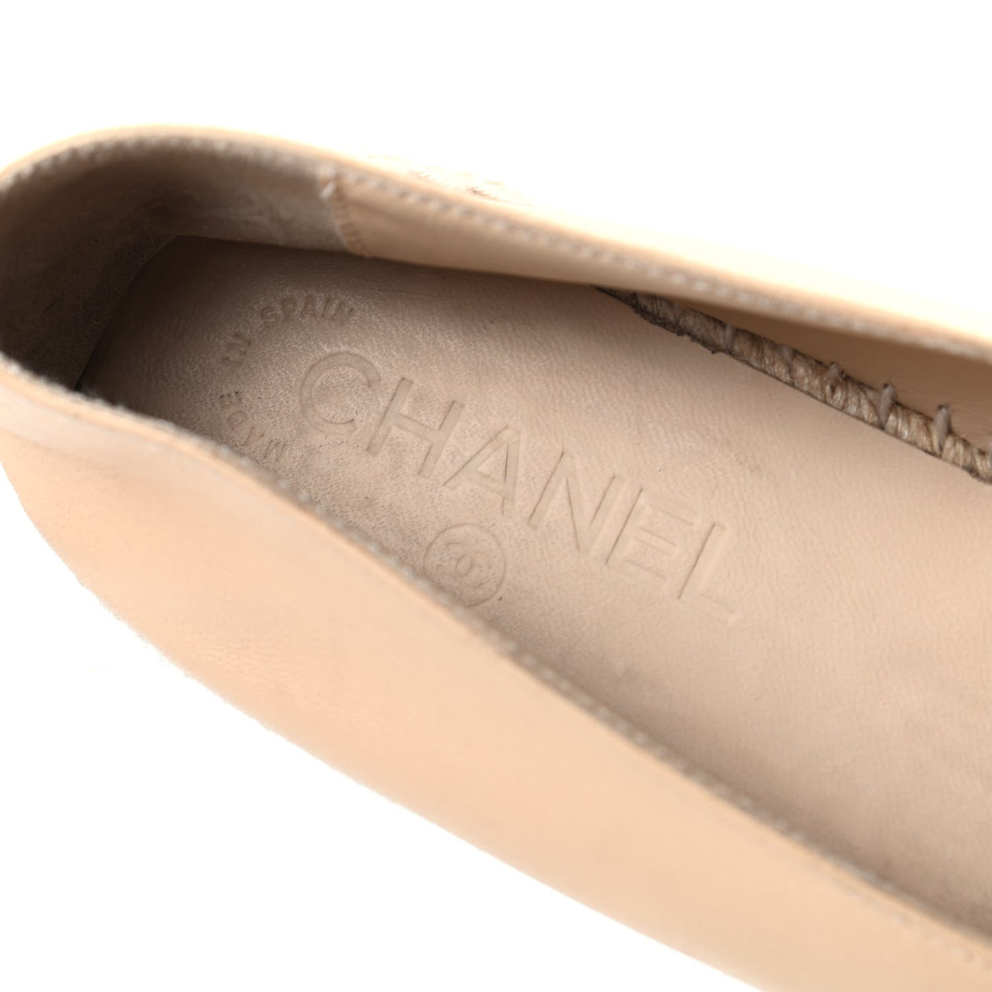 Lambskin CC Espadrilles 40 Beige Black