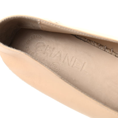 Chanel Lambskin CC Espadrilles 40 Beige Black 6 of 7
