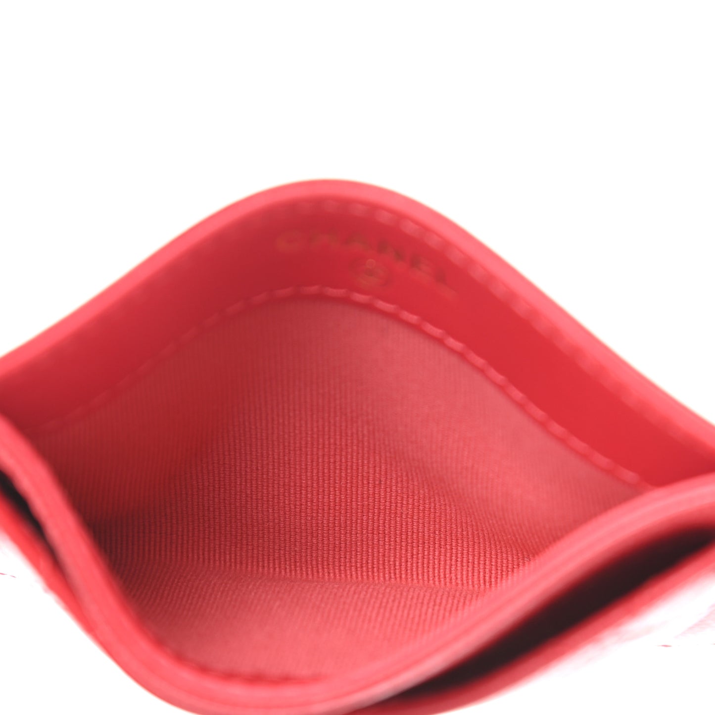 Caviar Quilted Card Holder Red