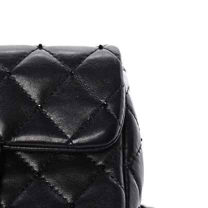 Chanel Lambskin Beaded Quilted Extra Mini Square Flap Black 13 of 15