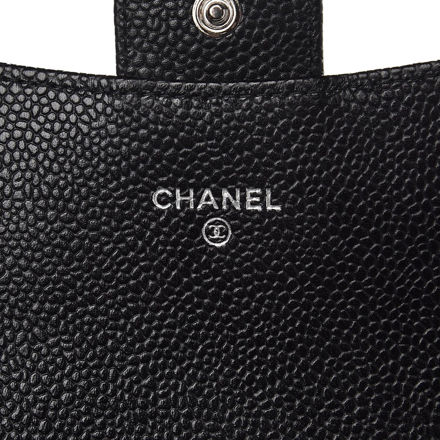 Caviar Quilted Large Gusset Flap Wallet Black
