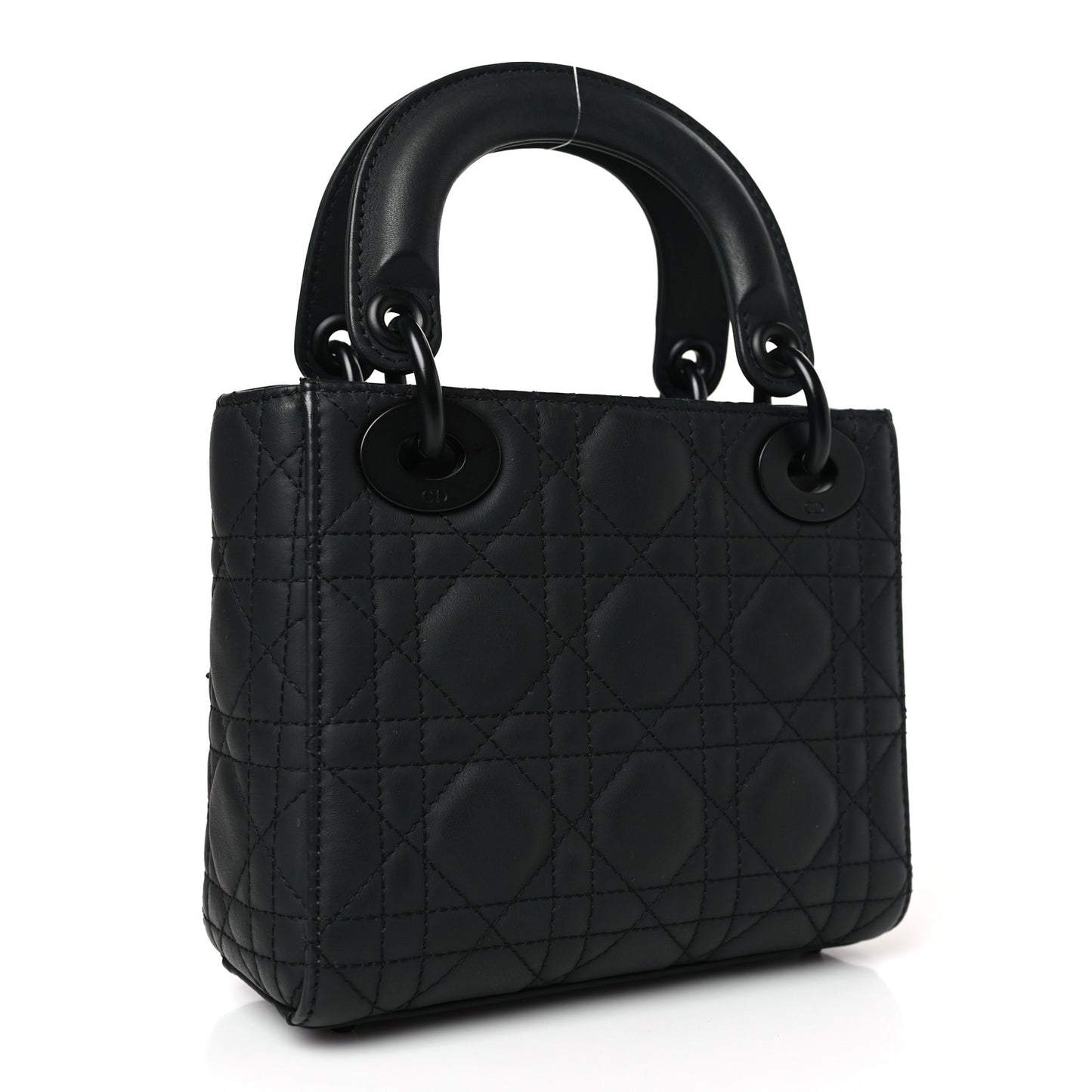 Ultra Matte Calfskin Cannage Mini Lady Dior Black