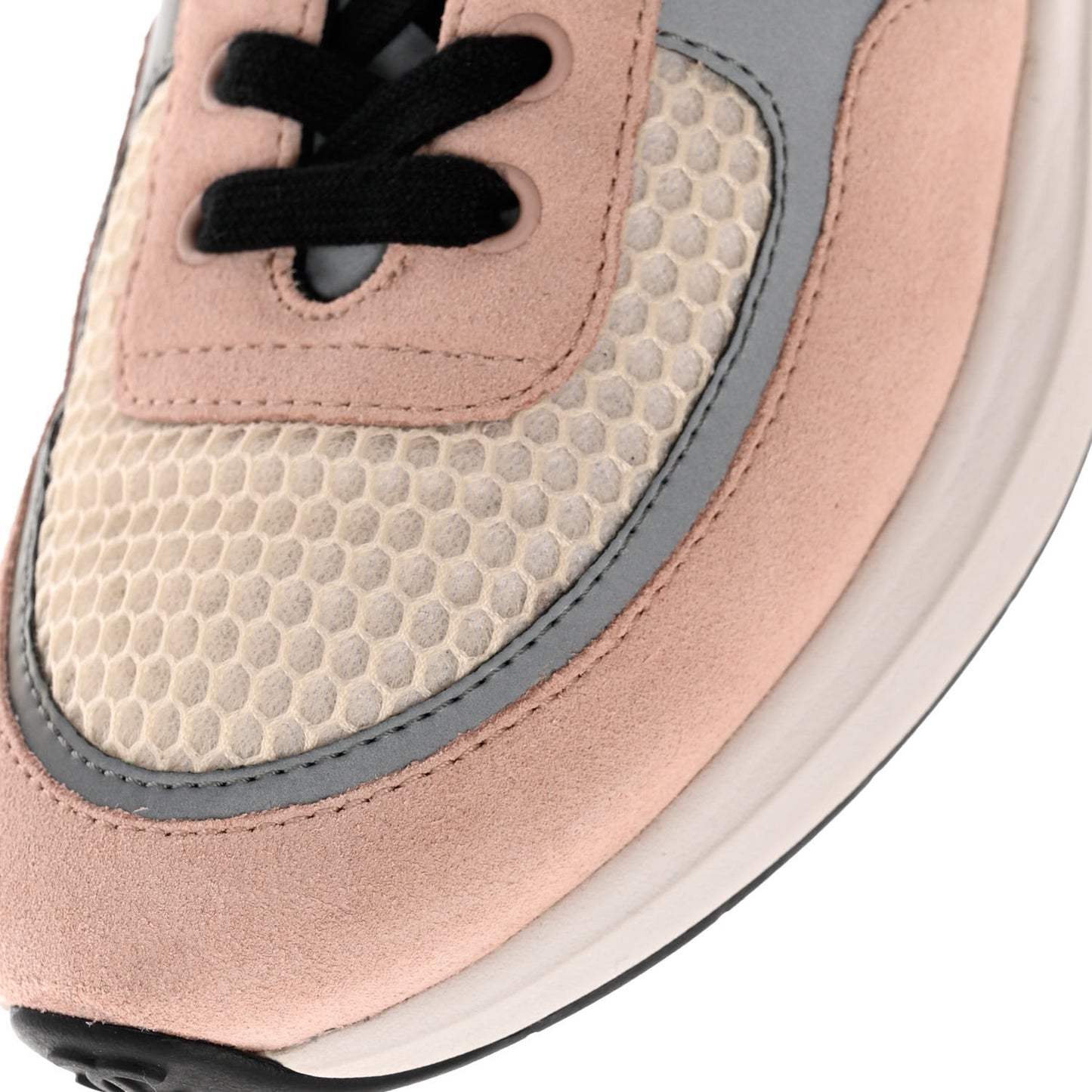 Mesh Suede Calfskin Grained Calfskin Womens CC Sneakers 39 Pink