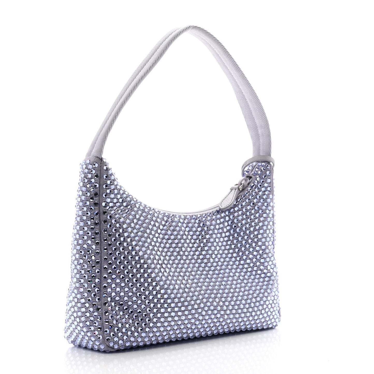 Satin Crystal Mini Re-Edition 2000 Bag Glicine