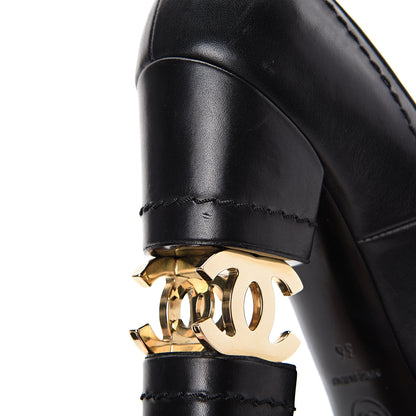 Chanel Calfskin Escarpins CC Pumps 36 Black 9 of 12