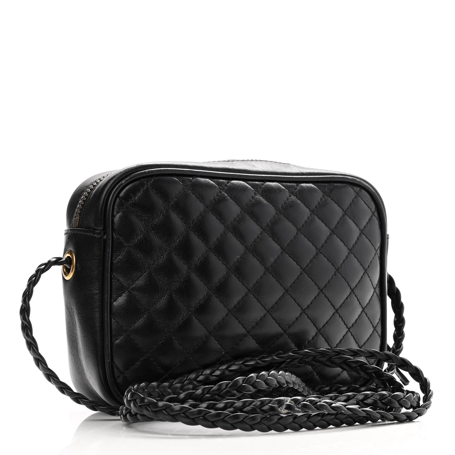 Gucci Calfskin Trapuntata Web Mini GG Shoulder Bag Black 3 of 16