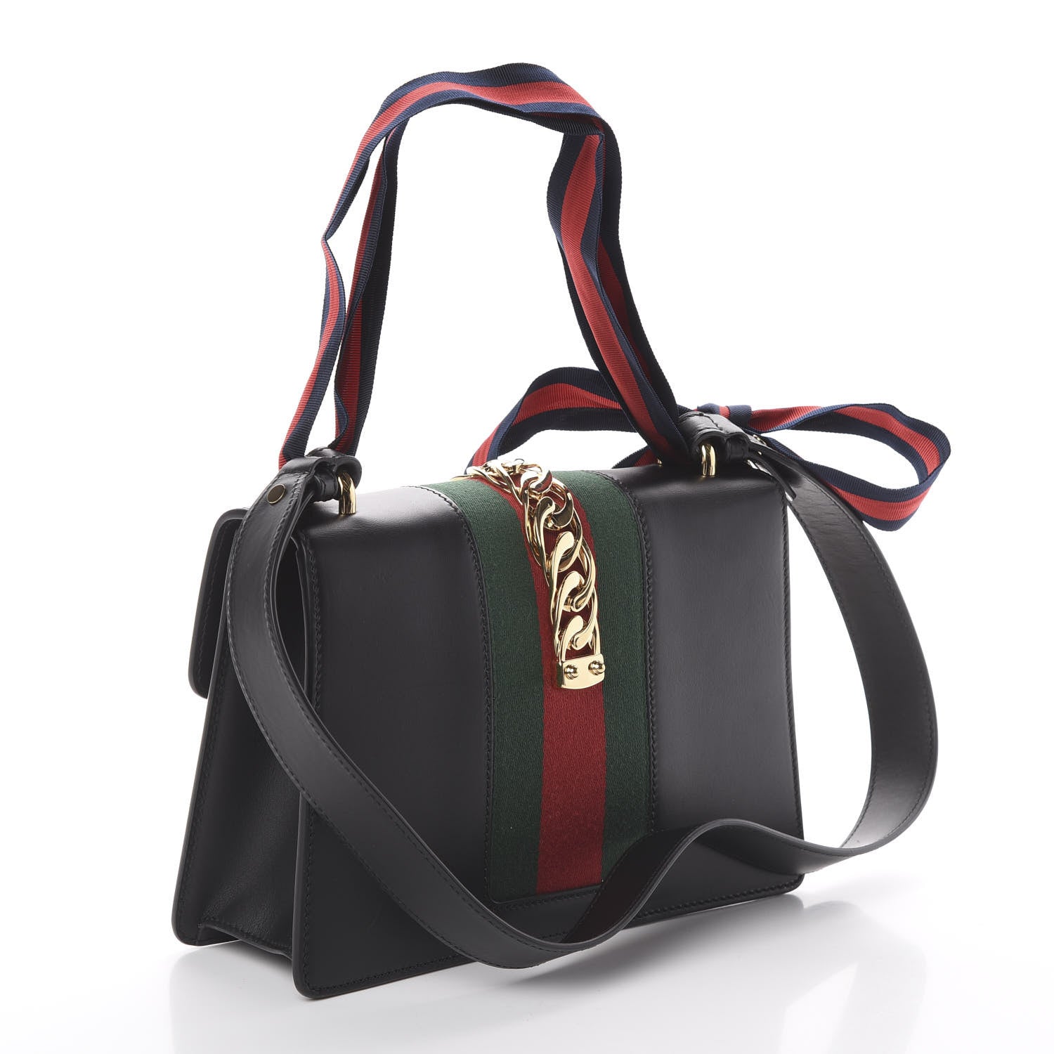 Gucci Calfskin Small Sylvie Shoulder Bag Black 2 of 8