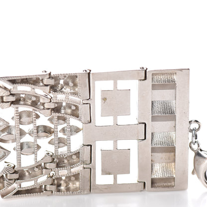 Chanel Crystal CC Wide Cuff Black Silver 5 of 7