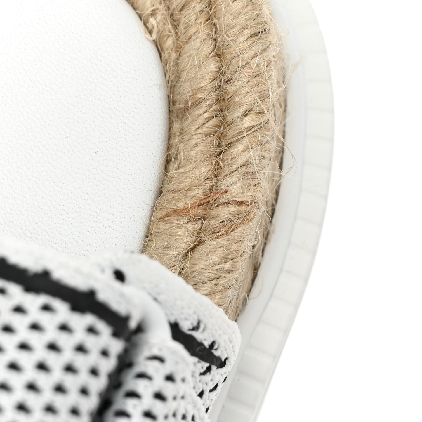 Technical Knit Jute Dioract 10mm Sandals 38 White Black