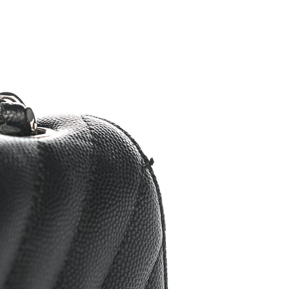 Chanel Caviar Chevron Quilted Mini Rectangular Flap Black 10 of 11