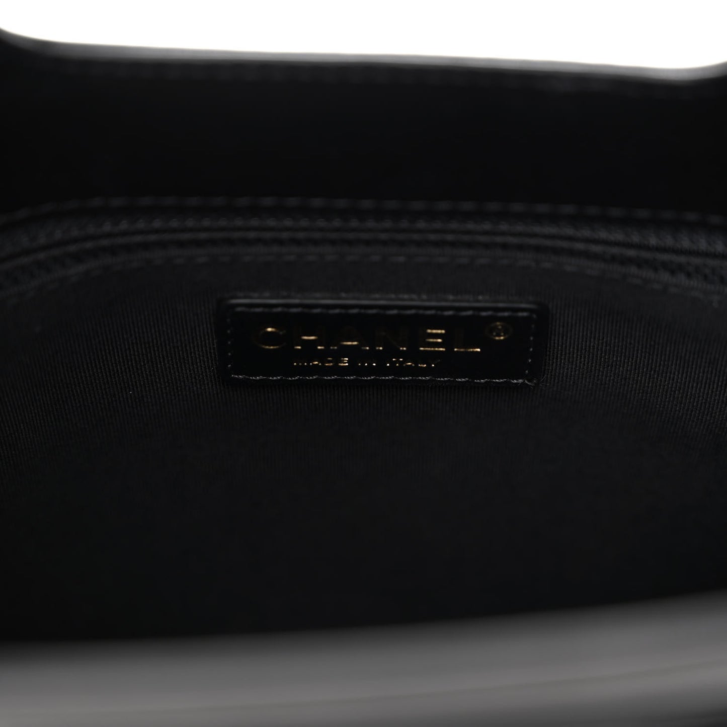 Aged Calfskin Small Charms Shopping Bag Black