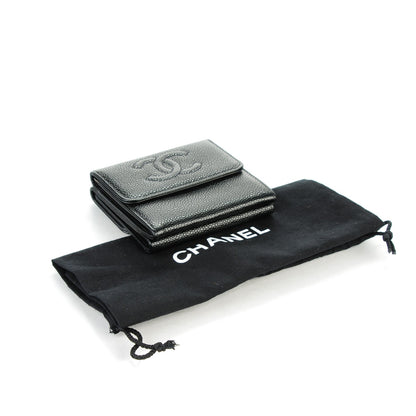 Chanel Caviar Timeless CC Compact Double Sided Wallet Black 4 of 8