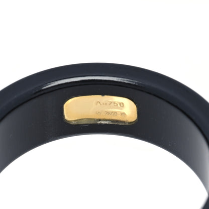 Gucci 18K Yellow Gold Ceramic Topaz Icon Band Ring 59 8.75 Black 4 of 7