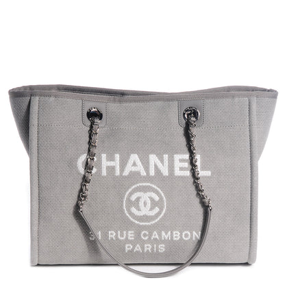 Chanel Canvas Deauville Small Tote Grey 1 of 8