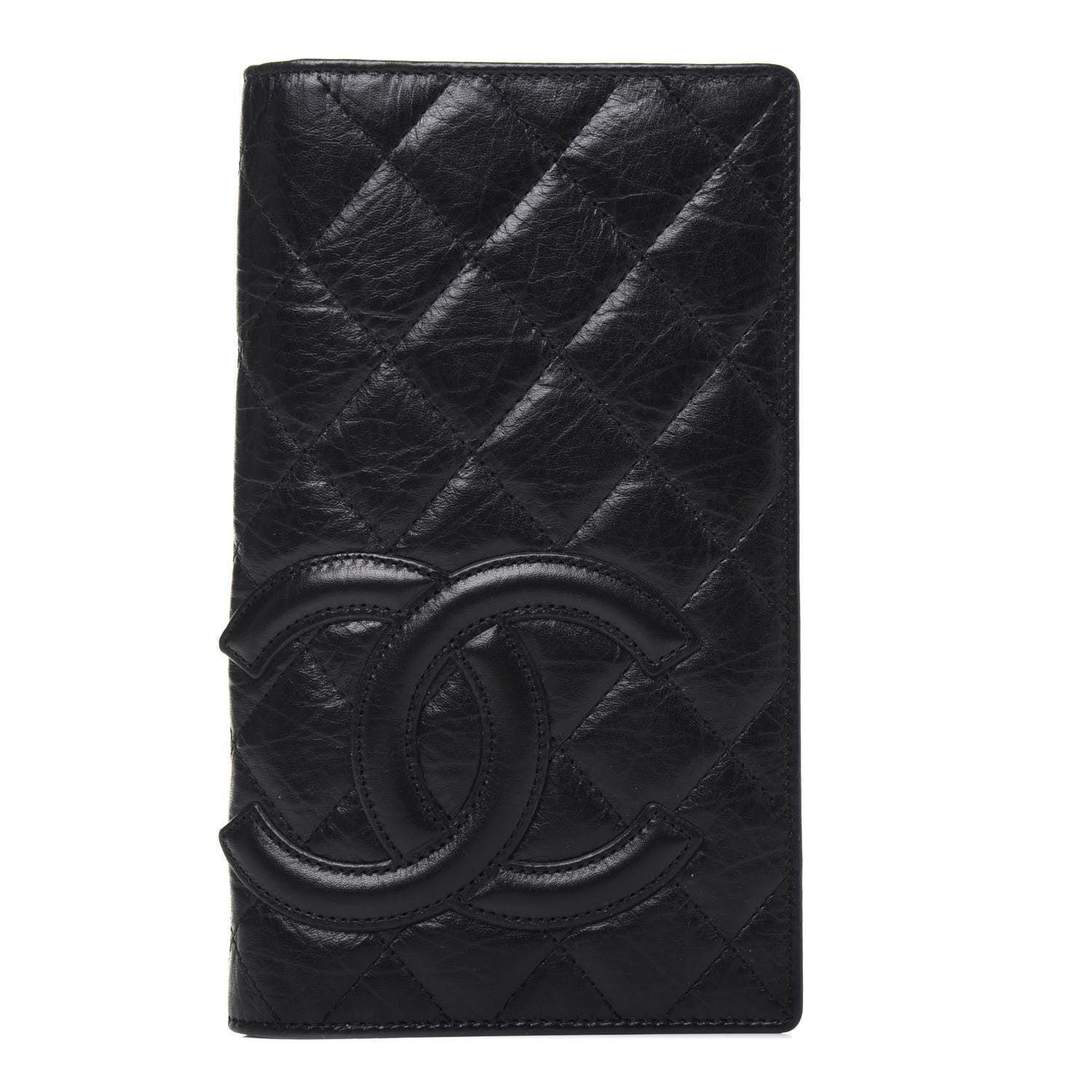 Chanel Aged Calfskin Quilted Cambon Yen Wallet Black 1 of 13