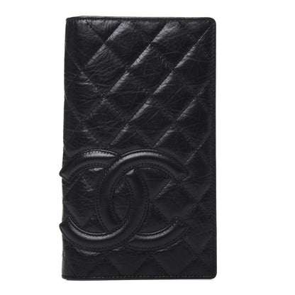 Chanel Aged Calfskin Quilted Cambon Yen Wallet Black 1 of 13