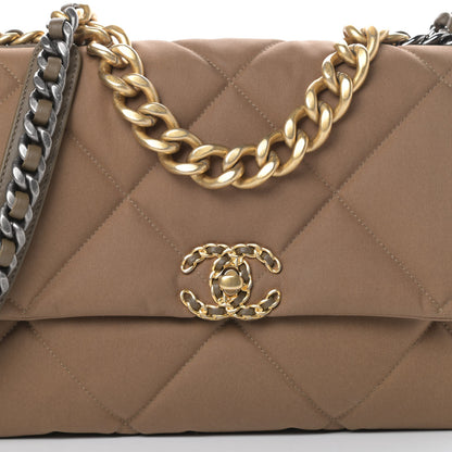 Chanel Canvas Quilted Large Chanel 19 Flap Bronze 8 of 11