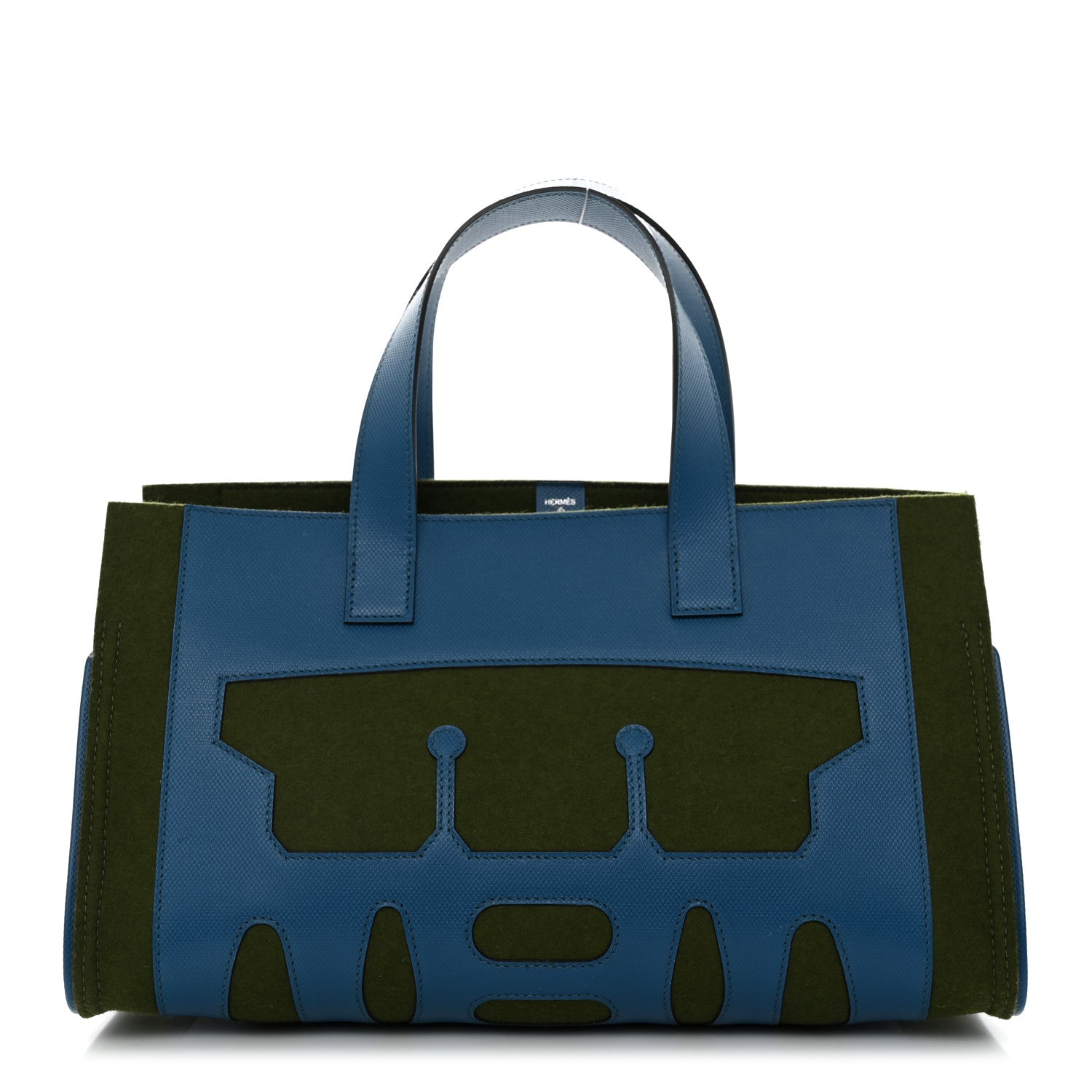 Hermes Epsom Feutre Petit H Decoupe Basse PM Skeleton Tote Bleu de Galice Canopee 1 of 9