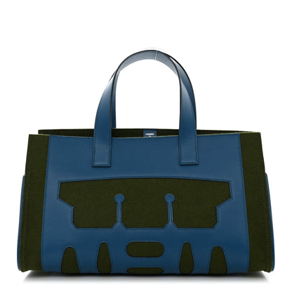 Hermes Epsom Feutre Petit H Decoupe Basse PM Skeleton Tote Bleu de Galice Canopee 1 of 9