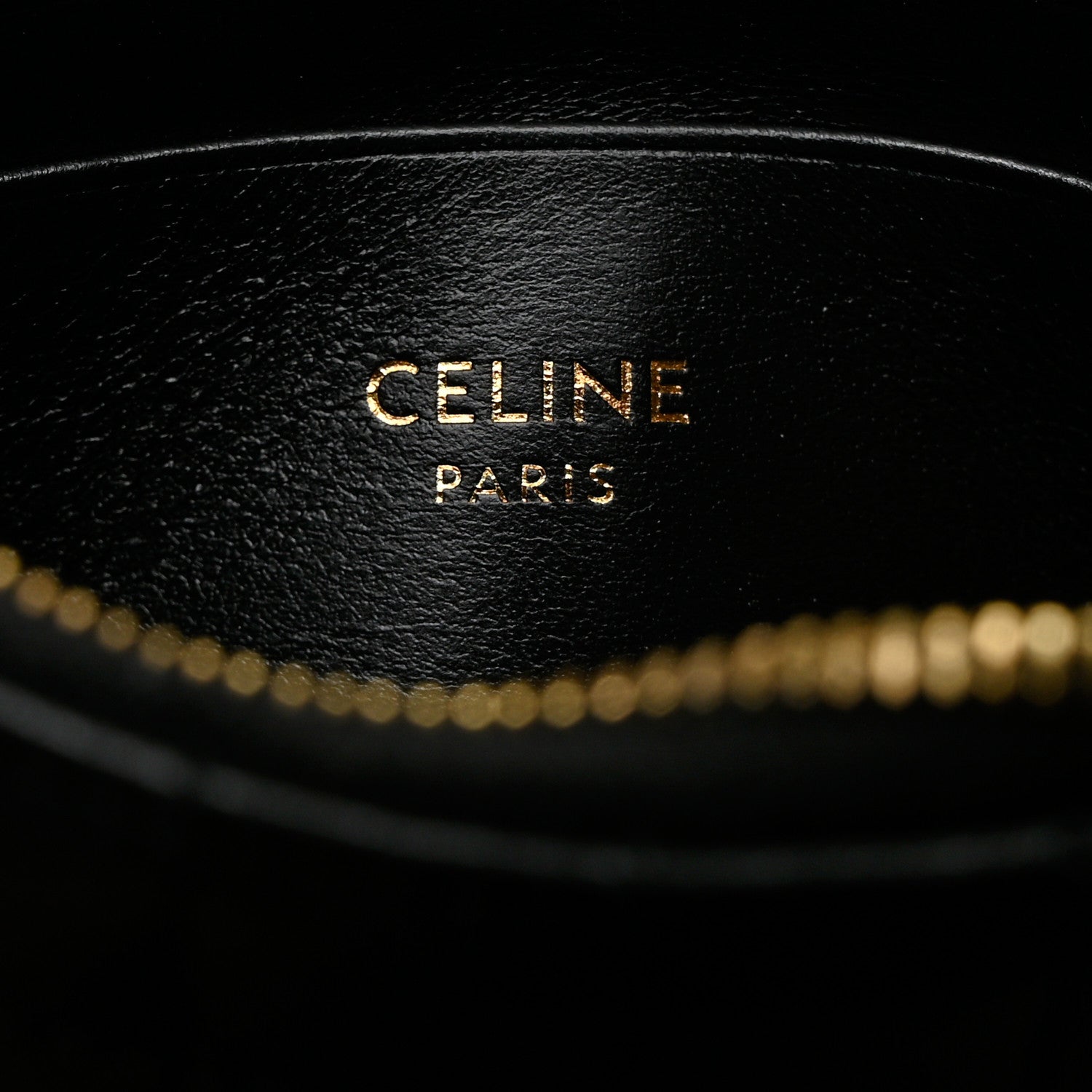 Celine Calfskin Quilted C Charm Coin Card Pouch Black 6 of 11