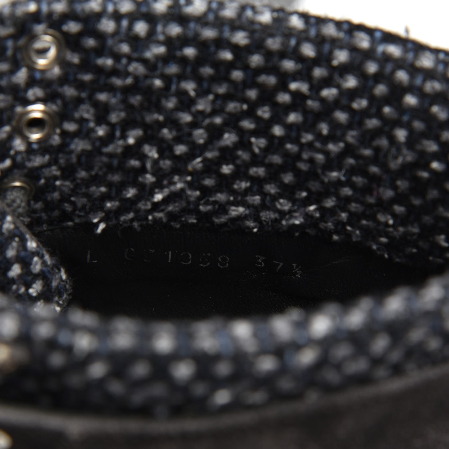 Suede Tweed High Top Sneakers 37.5 Dark Grey
