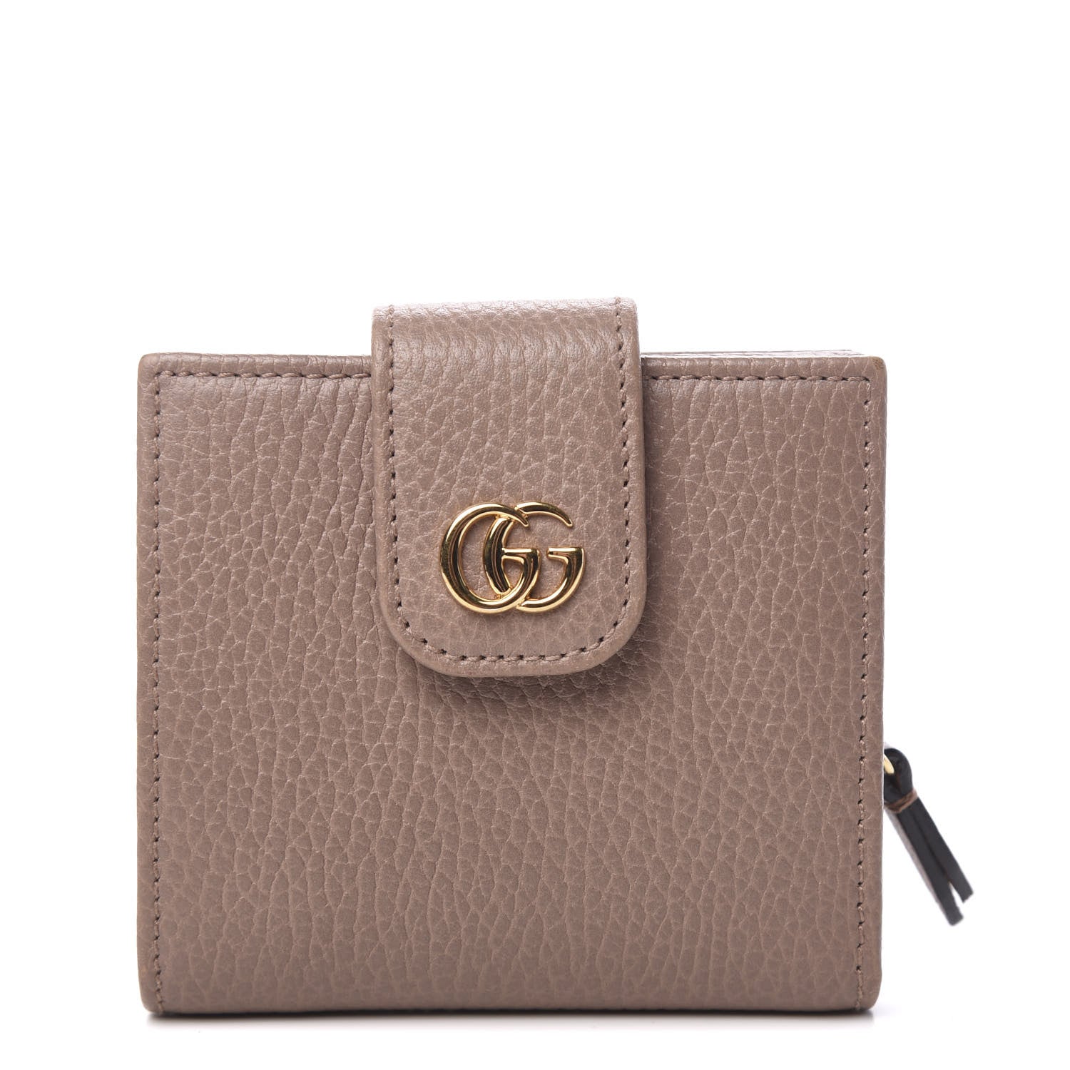 Gucci Dollar Calfskin GG Marmont French Wallet Porcelain Rose 1 of 7
