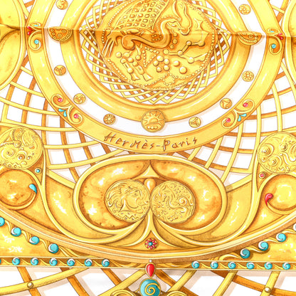 Hermes Silk Monnaies Et Symboles De Parisii Scarf 90 5 of 5