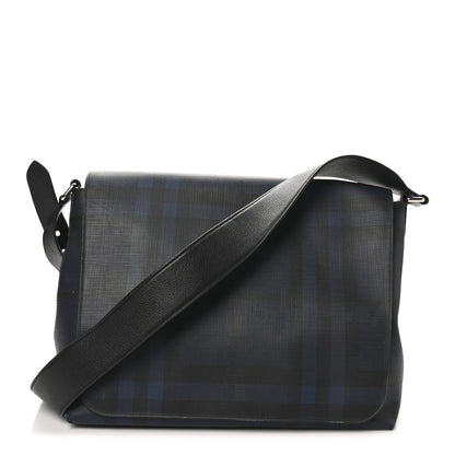 Burberry London Check Large Burleigh Messenger Blue Black 1 of 10
