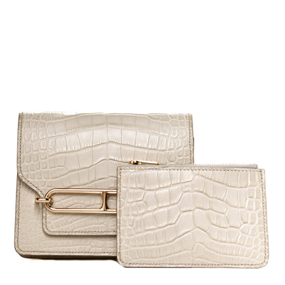 Hermes Matte Alligator Roulis Slim Wallet Beton 1 of 9